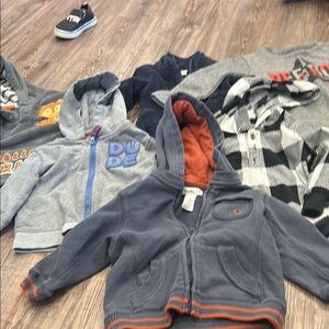 Buster Brown Kids Hoodies - Gray, Black, and Orange 6 tops